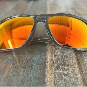 Stylish Gray Sunglasses with Orange Lenses